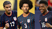 Malik Tillman (left), Chris Richards (middle) and Alex Freeman (right) stood out for the USMNT in 2025.