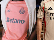 Porto and Benfica's new away kits.