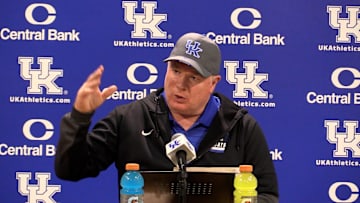 STILL FROM VIDEO: Kentucky coach Mark Stoops praises play of receiver Kendrick Law