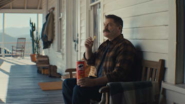 Nick Offerman in Pringles Super Bowl LIX commercial, Call of the Mustaches