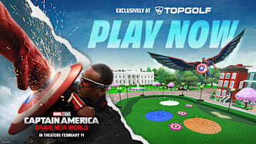Captain America Brave New World event at Topgolf