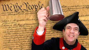 A.J. Jacobs toasting the Constitution.