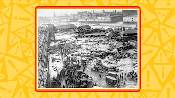 Wreckage from the Great Molasses Flood.