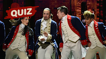 Lin-Manuel Miranda and the cast of 'Hamilton' performing at the 2016 Tony Awards.