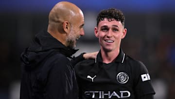 Pep Guardiola (left) was full of praise for Phil Foden.