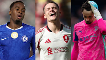 Jamie Gittens (left), Florian Wirtz (middle) and James Trafford (right) have struggled since their big money moves.