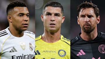 Kylian Mbappé (left), Cristiano Ronaldo (middle) and Lionel Messi (right) headline the top earners in soccer.