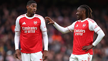 Cristhian Mosquera (left) joined Arsenal in the same summer as Eberechi Eze.
