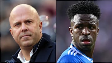Arne Slot (left) and Vinicius Junior headline today’s gossip.
