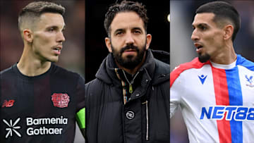 Ruben Amorim (centre) is desperate for new signings.