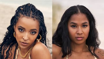 Tinashe was photographed by James Macari in Hollywood, Fla. Earrings by Lili Claspe. Necklace by Aureum. Jordan Chiles was photographed by Ben Horton at The Boca Raton.