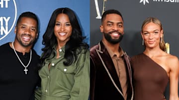 Russell Wilson and Ciara, Darius Slayton and Anna Hall 