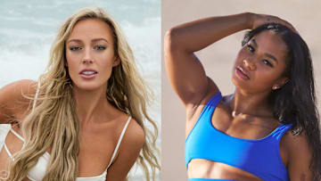 Sophie Cunningham was photographed by Katherine Goguen at South Seas Resort on Captiva Island, Fla. Jordan Chiles was photographed by Ben Horton at The Boca Raton.