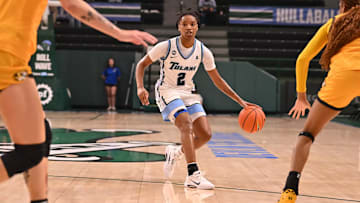 Tulane's Tamiah Robinson Dribbles Up the Court