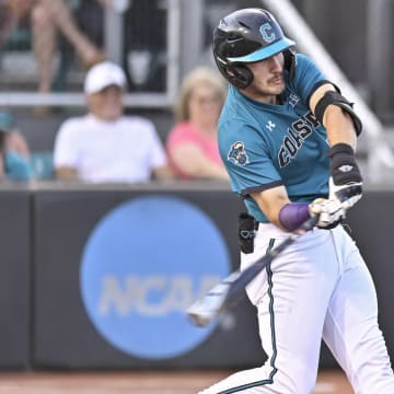 The Twins selected Coastal Carolina catcher Derek Bender in the sixth round of the 2024 MLB Draft.