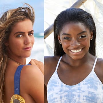 Caroline Marks and Gabby Thomas were photographed by Ben Horton in Boca Raton. Simons Biles was photographed by Walter Chin in Puerto Vallarta. 
