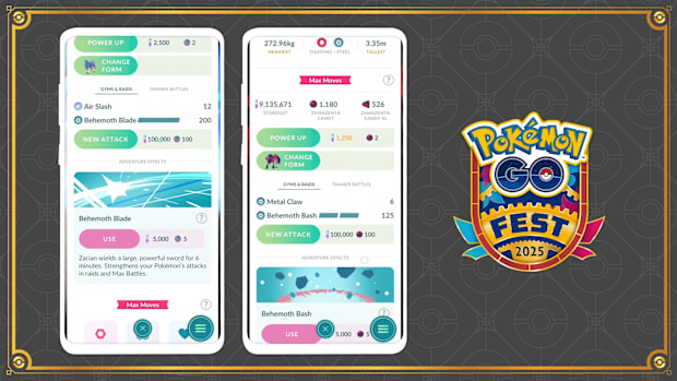 Costo de efecto de aventura Zacian y Zamazenta Pokemon Go