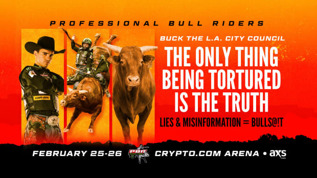 An advertisment showing lies about rodeo.