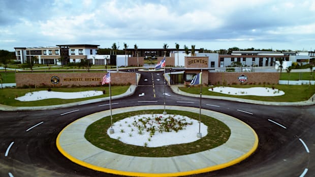 The front of the Milwaukee Brewers’ new Dominican facility.