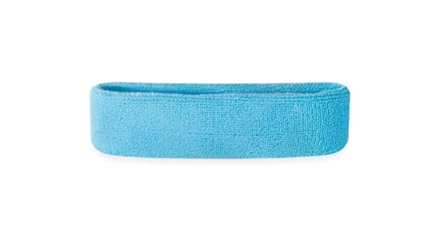 Blue workout headband