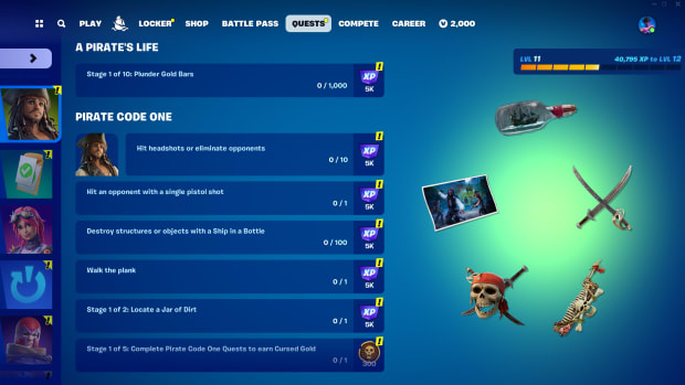 All Fortnite x Pirates of the Caribbean quests and rewards
