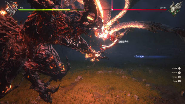 Final Fantasy 16 screenshot Ifrit vs Garuda battle