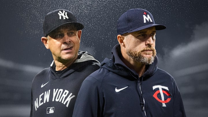 Yankees manager Aaron Boone, Twins manager Rocco Baldelli