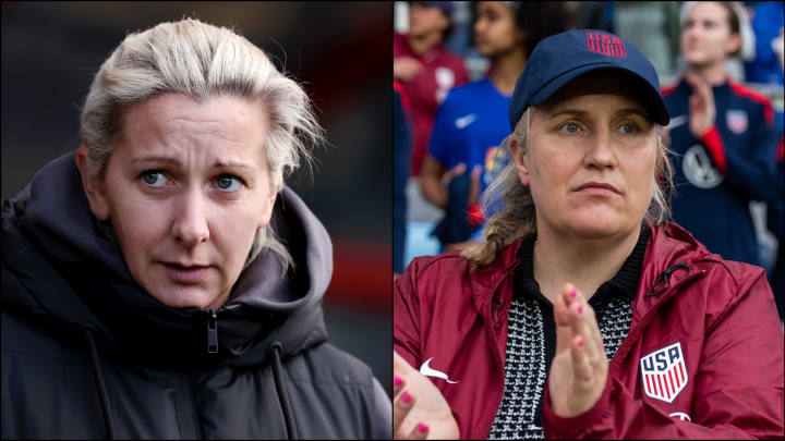 Carla Ward (L) to join Emma Hayes' (R) USWNT staff at the Paris 2024 Olympics