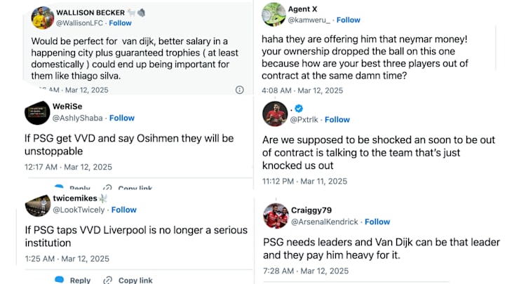 X users react to Virgil van Dijk potentially leaving Liverpoo