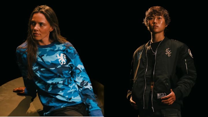 Chelsea's new 1906 royal blue crew and Ted Drake bomber.