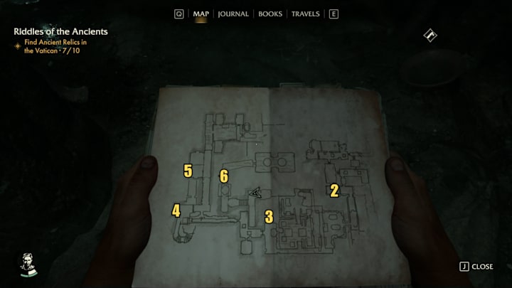 A map showing the locations of Ancient Relics in Indiana Jones and the Great Circle.