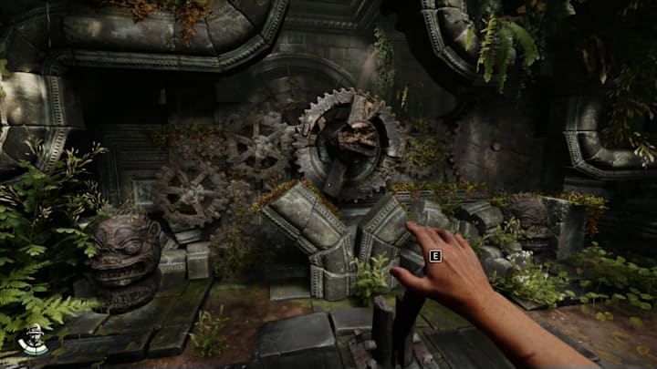 Indiana Jones and the Great Circle Hidden Temple cogwheel puzzle solution.