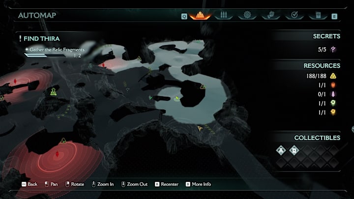 A map showing the location of a wolf statue in Doom: The Dark Ages