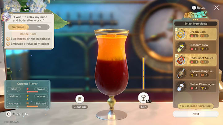 HSR drink #1 for Topaz.