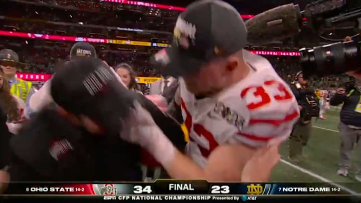 Ryan Day and Jack Sawyer celebrate national championship. Ryan Day and Jack Sawyer celebrate national championship.