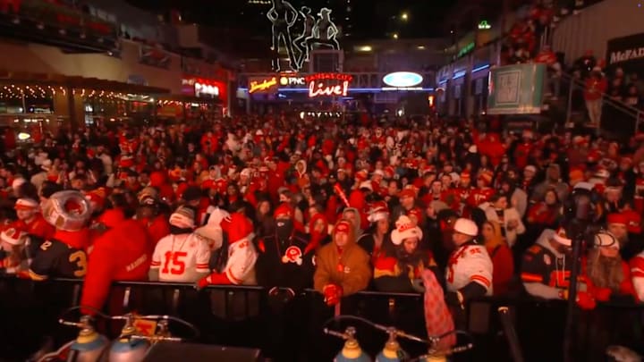 Kansas City Chiefs fans attend a watch party for Super Bowl LIX. Kansas City Chiefs fans attend a watch party for Super Bowl LIX.