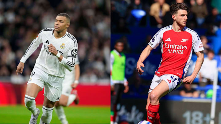 Kylian Mbappé (left) and Declan Rice (right) will star in the Champions League quarterfinal tie. Kylian Mbappé (left) and Declan Rice (right) will star in the Champions League quarterfinal tie.