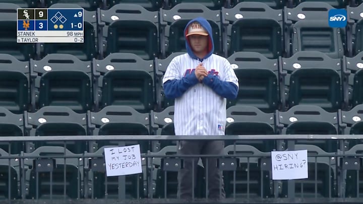A Mets fan makes his pitch for a new job. A Mets fan makes his pitch for a new job.