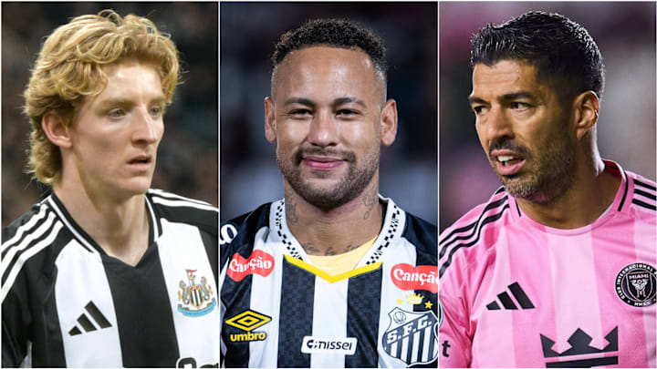 Anthony Gordon (left), Neymar Jr. (centre) and Luis Suárez headline today’s gossip.