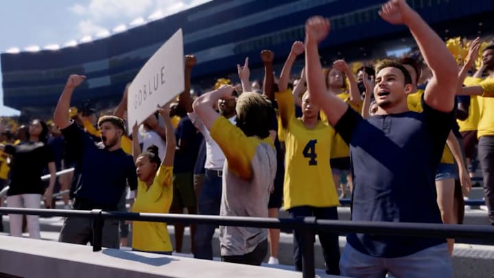 Michigan fans as depicted in College Football 26.
