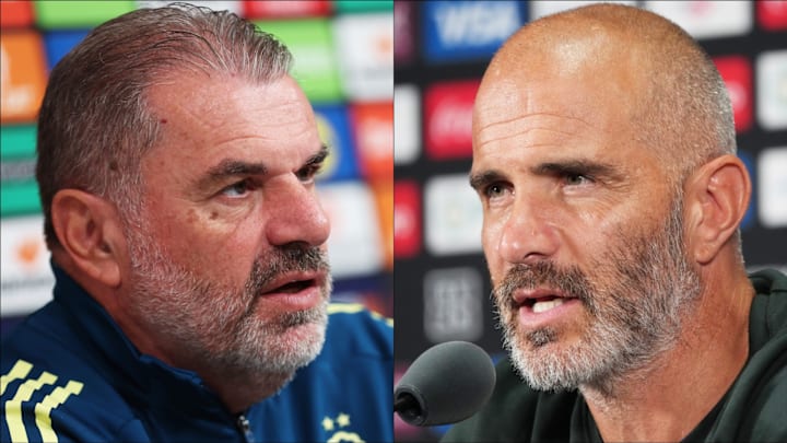 Ange Postecoglou (left) plays host to Enzo Maresca.