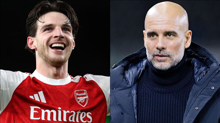 Declan Rice (left) and Pep Guardiola (right) are up for the awards.