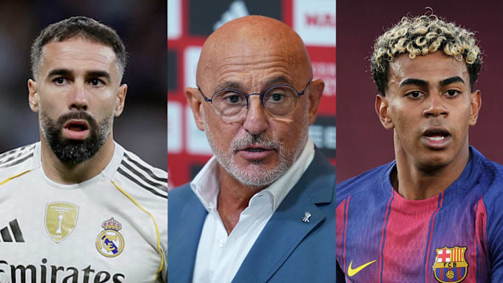 Luis de la Fuente (center) needs both Dani Carvajal (left) and Lamine Yamal in next summer’s World Cup. Luis de la Fuente (center) needs both Dani Carvajal (left) and Lamine Yamal in next summer’s World Cup.