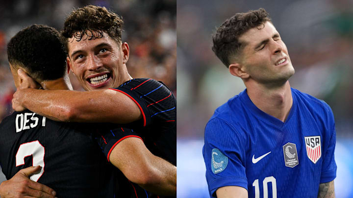 Sergiño Dest (left) and Sebastian Berhalter (center) had some of the best moments of 2025 for the USMNT while Christian Pulisic (right) struggled. 