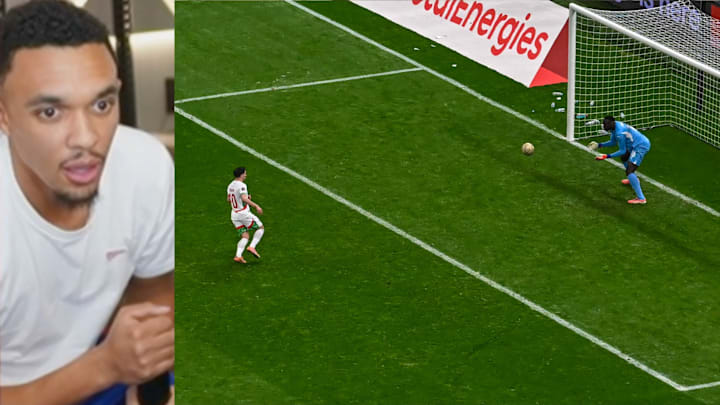 Trent Alexander-Arnold (left) watched part of the AFCON final live on Twitch.