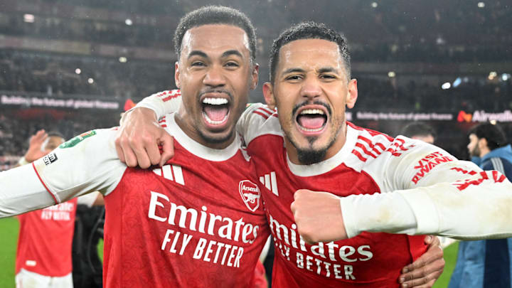 Gabriel (left) and William Saliba lead the way for Arsenal.