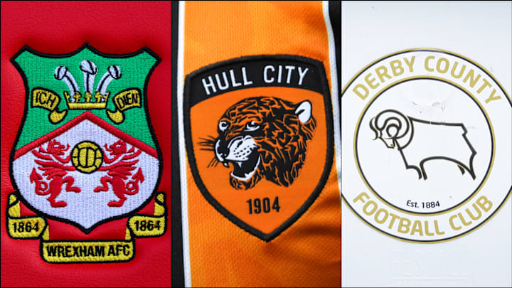 Wrexham, Hull City and Derby County are locked in a three-way race for one spot.