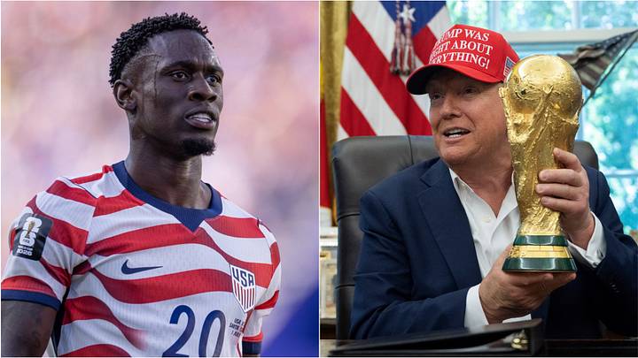 President Donald Trump (right) called FIFA President Gianni Infantino regarding Folarin Balogun’s (left) red card. President Donald Trump (right) called FIFA President Gianni Infantino regarding Folarin Balogun’s (left) red card.