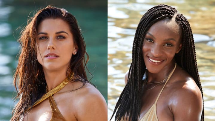 Alex Morgan and Crystal Dunn were photographed by Ben Watts in St. Lucia Alex Morgan and Crystal Dunn were photographed by Ben Watts in St. Lucia
