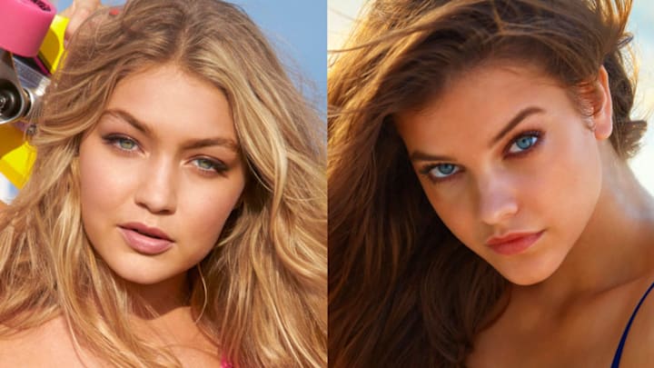 Gigi Hadid was photographed by Ben Watts on the Jersey Shore. Barbara Palvin was photographed by James Macari in Turks & Caicos. Gigi Hadid was photographed by Ben Watts on the Jersey Shore. Barbara Palvin was photographed by James Macari in Turks & Caicos.